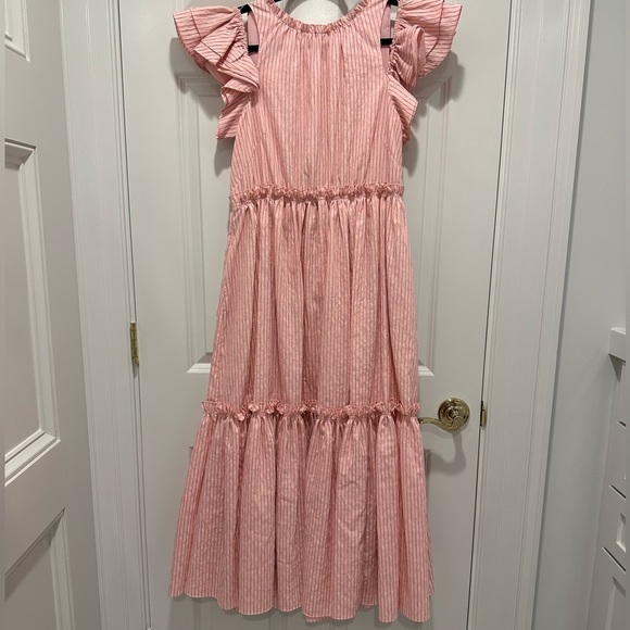 Sofia Gathered Stripe Mini Jacquard Dress - Size 0 - Picture 6 of 10